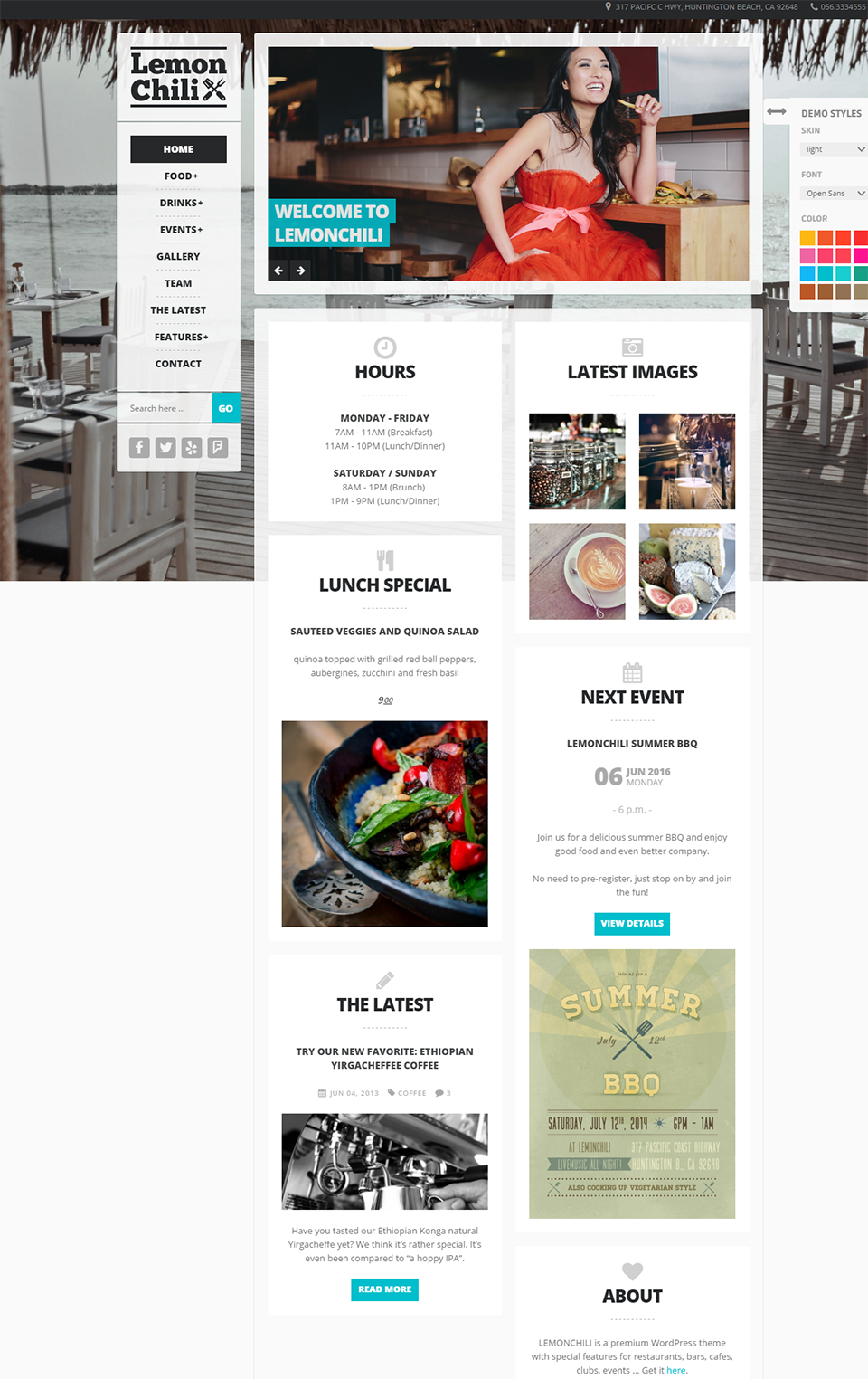 LemonChili v1.0.8 – a Premium Restaurant WordPress Theme