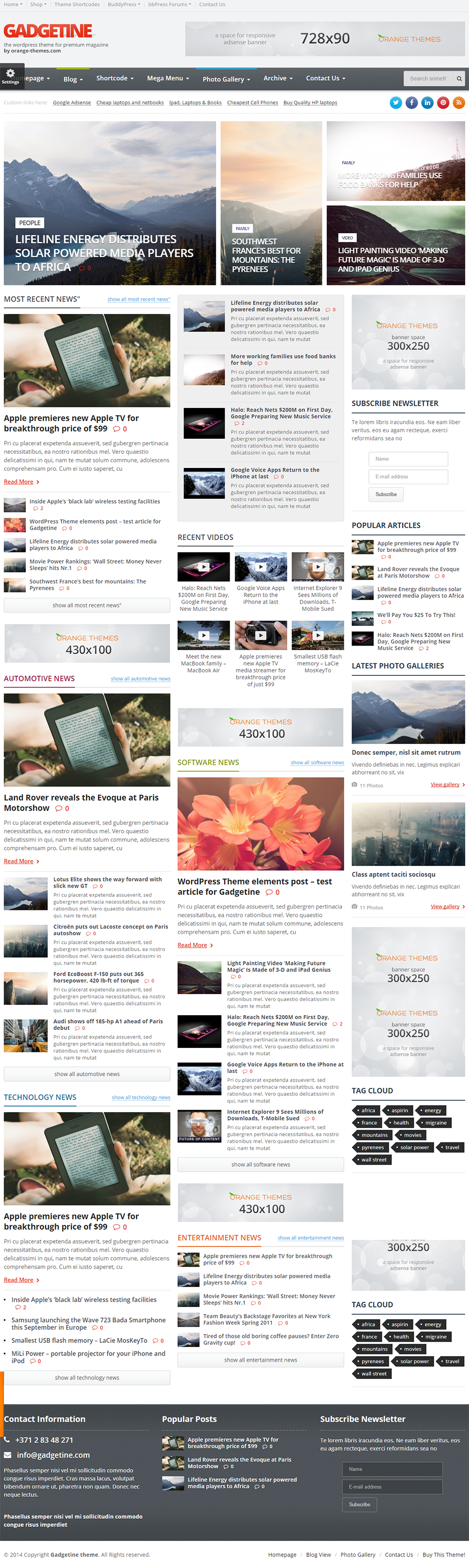 Gadgetine v3.0.8 – WordPress Theme for Premium Magazine