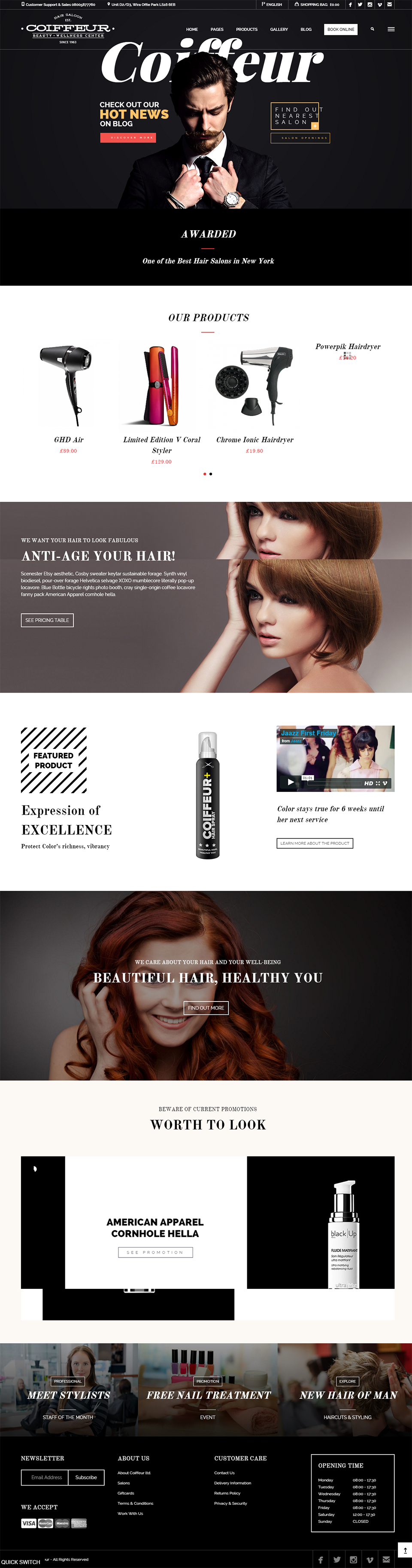 Coiffeur v1.5 – Hair Salon WordPress Theme