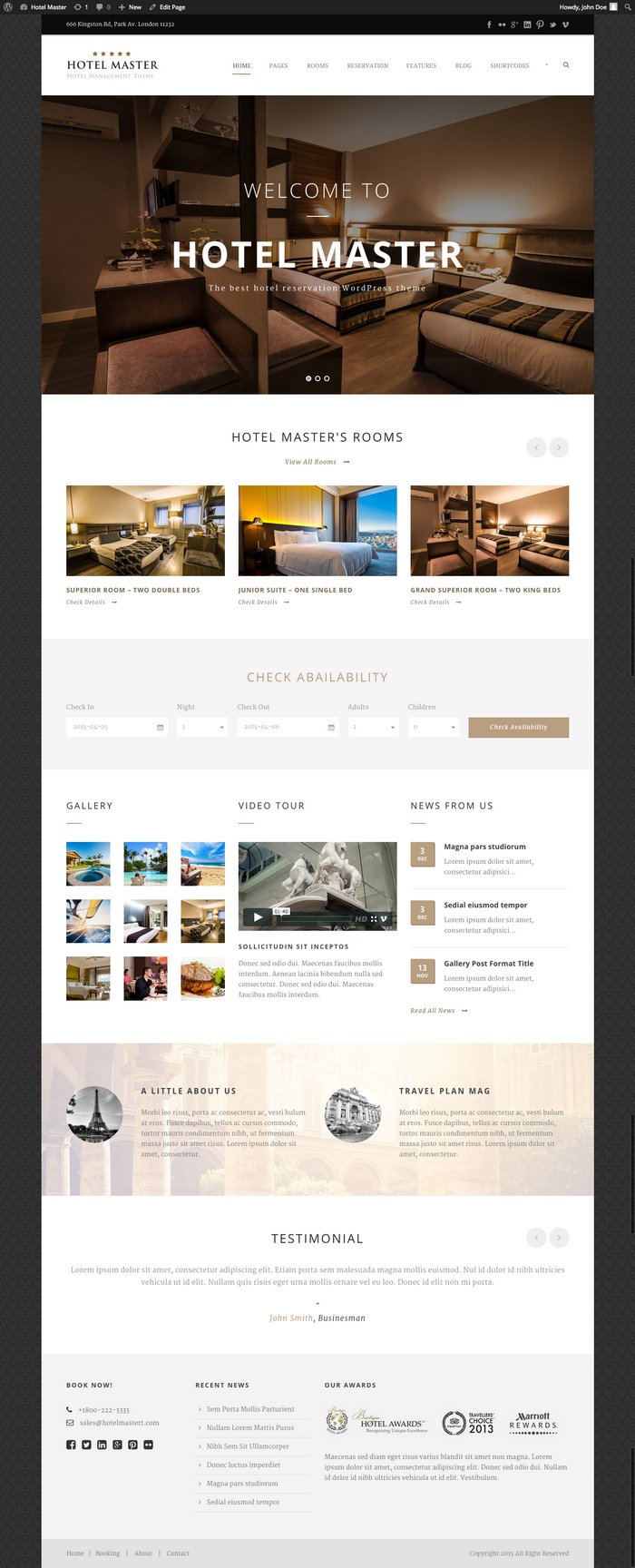 Hotel Master v2.01 – Hotel Booking WordPress Theme